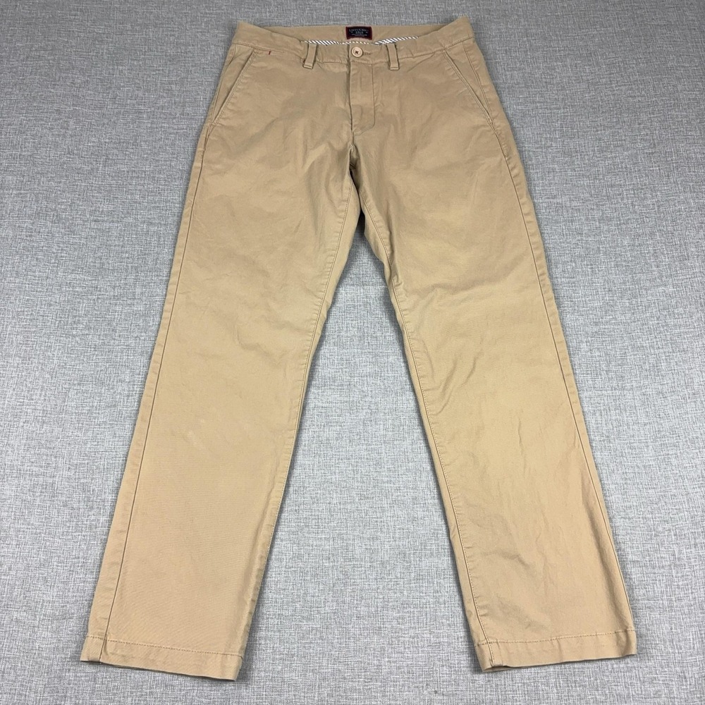UNTUCKit St. Clair Pants Mens 30x30 Beige Relaxed Chino Flat Front Stretch